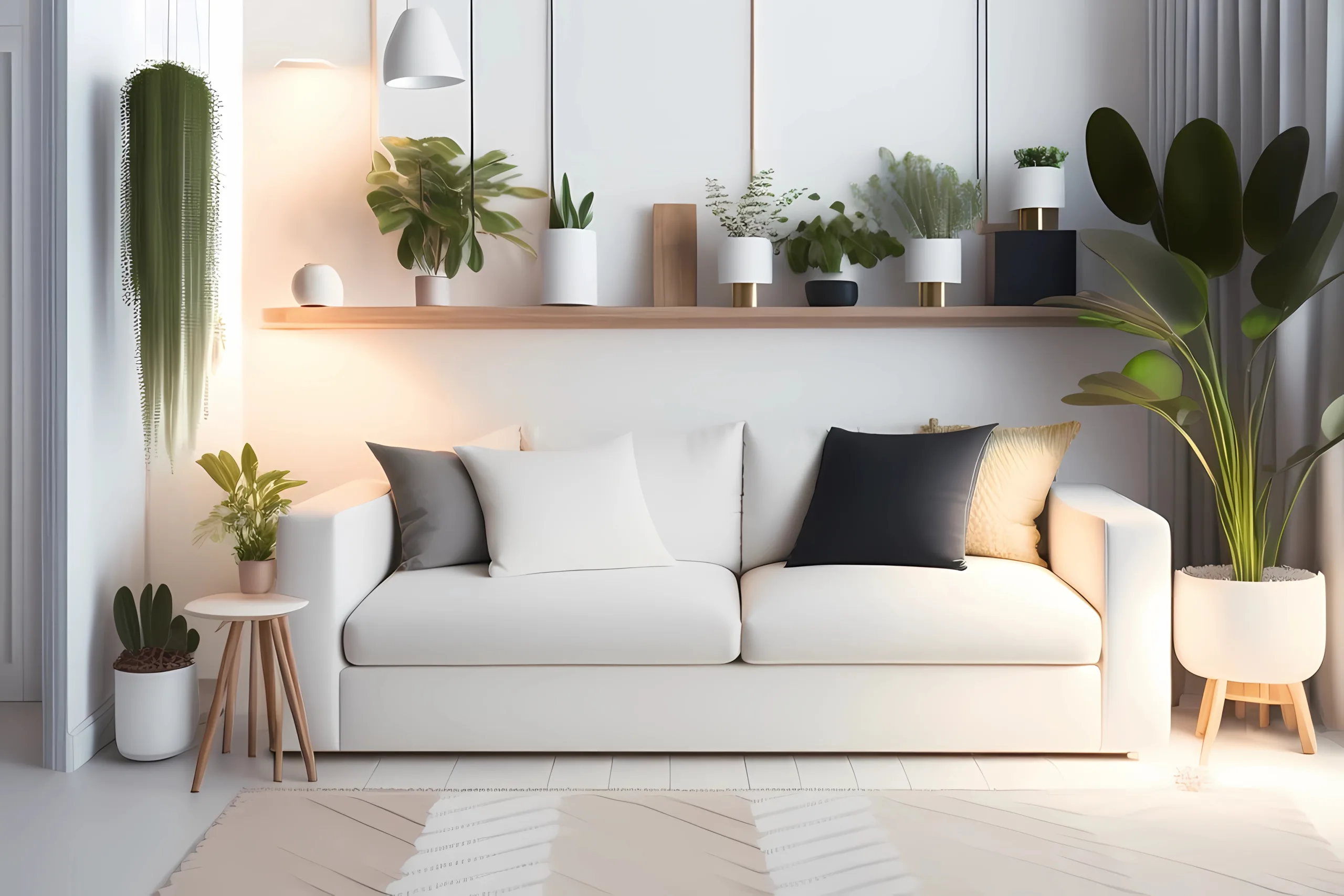 Indoor plants arranged for a small apartment